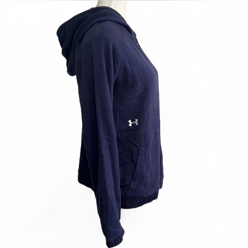 Under Armour unisex navy Blue Long Sleeve Full Zip Hooded sweater Size Medium - Picture 1 of 5